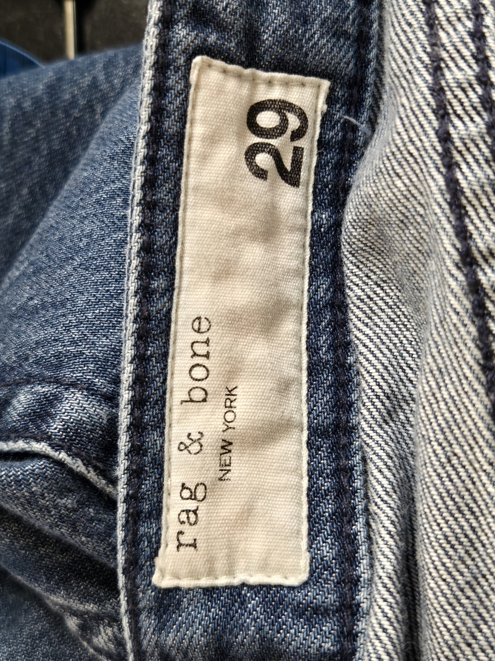 Rag & Bone Logan Mid Rise Wide Leg Jeans Size 29 Medium Wash Raw Hem Relaxed - Picture 9 of 9